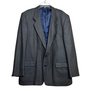 Petrocelli 48L Men's Silk Wool Blazer Navy Gold Geometric Box Pattern Sport Coat